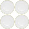 Gold Bead Glass Chargers - Set of 4