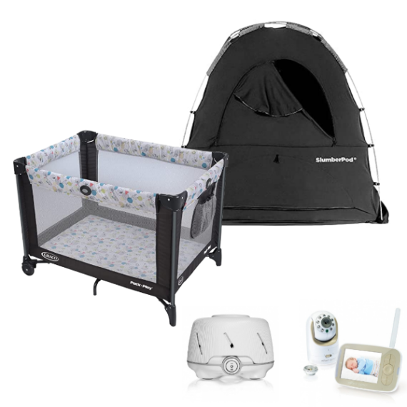 Slumberpod + Graco Pack N Play + Sound Machine & Video Monitor