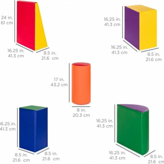 5-Piece Kids Climb & Crawl Soft Foam Blocks