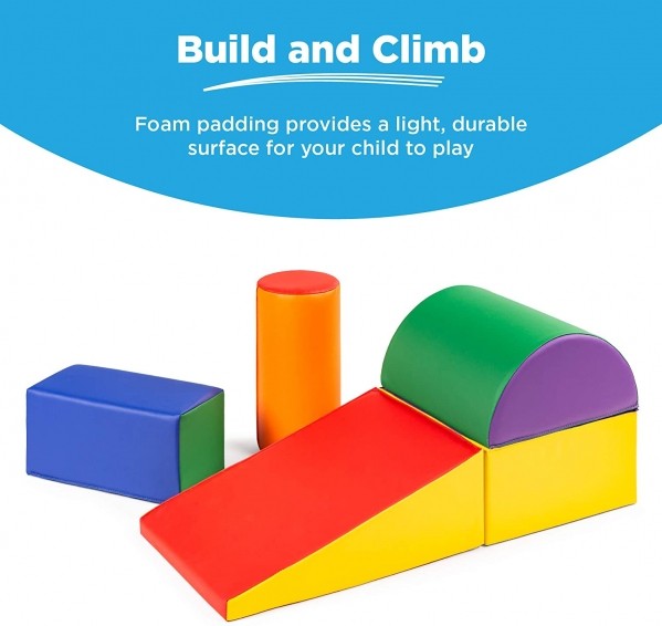 5-Piece Kids Climb & Crawl Soft Foam Blocks
