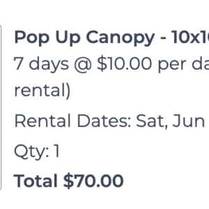 Pop Up Canopy - 10x10 ft